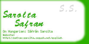 sarolta safran business card