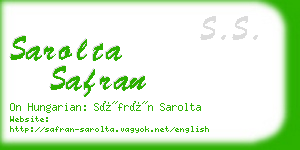 sarolta safran business card